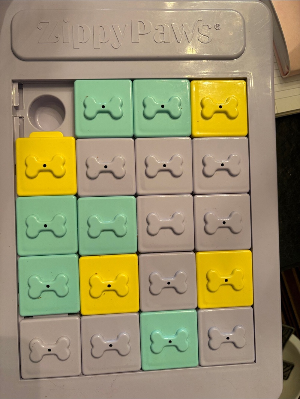 ZippyPaws Interactive Dog Puzzle Toy - Mint, Yellow, Gray
